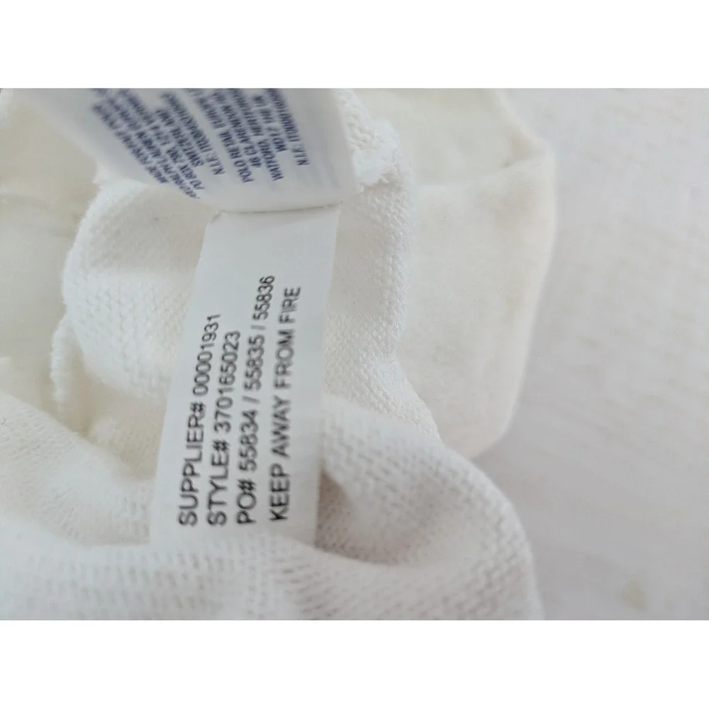 Ralph Lauren Shrug Cardigan Baby Girl 9M White 100% Cotton Crop Bolero Sweater